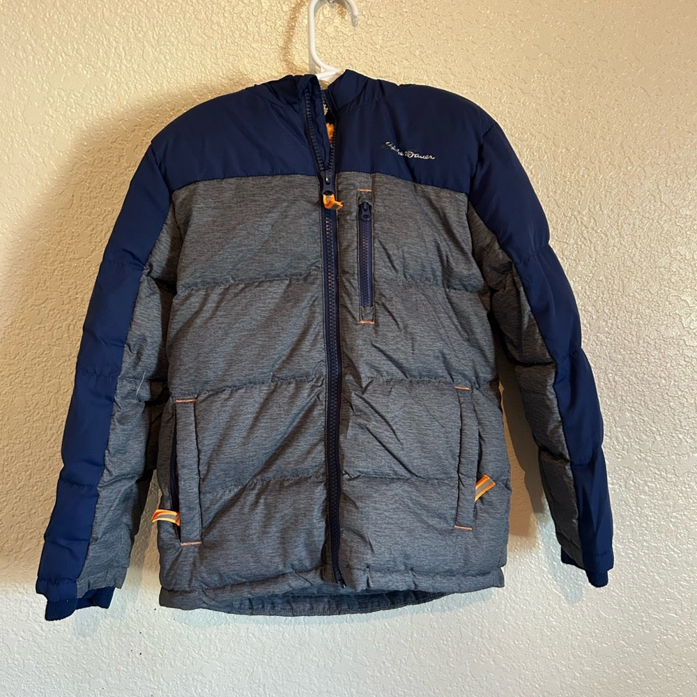 Eddie Bauer Orange and Navy Sherpa Jacket